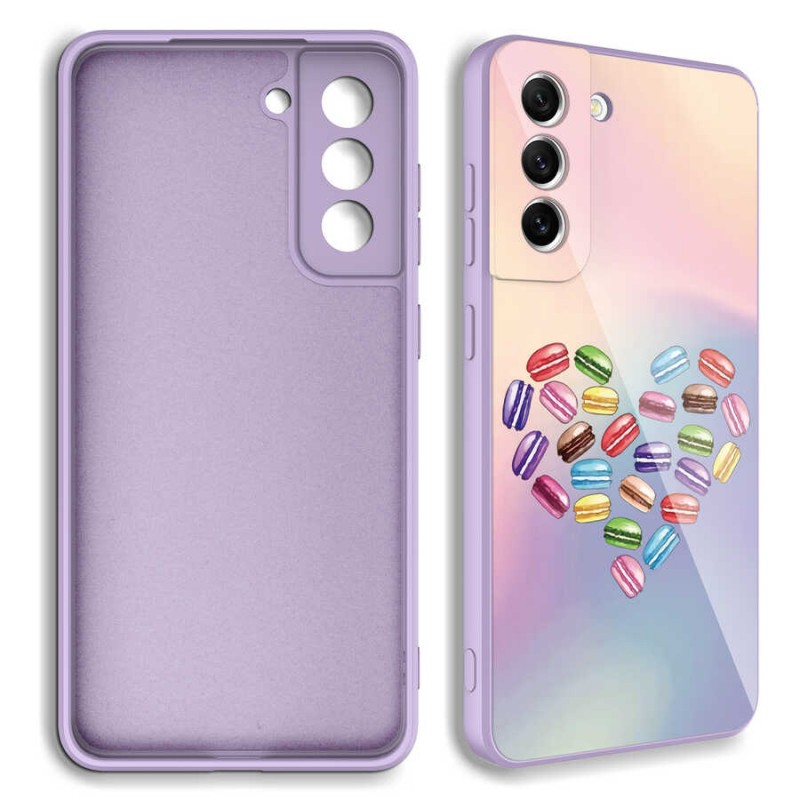 Bal-z Galaxy S21 FE Kılıf Kamera Korumalı Desenli Sert Silikon  Epoksi Kapak