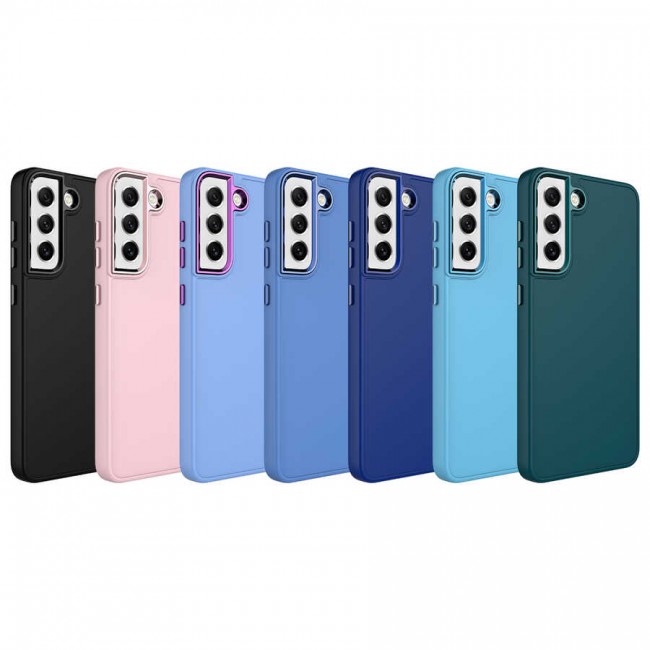 Galaxy S21 FE Kılıf Metal Çerçeve ve Buton Tasarımlı Silikon Zore Luna Kapak Galaxy S21 FE Kılıf Metal Çerçeve ve Buton Tasarımlı Silikon Zore Luna Kapak