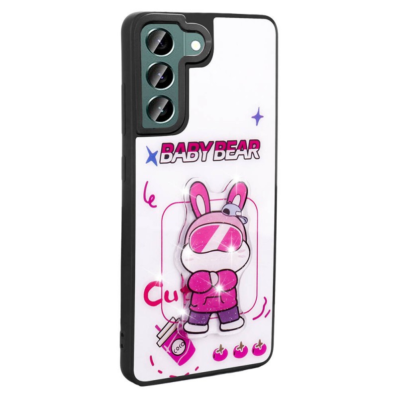 Bal-z Galaxy S21 FE Kılıf Parlayan Kabartmalı İkonik Figürlü  Amas Silikon Kapak