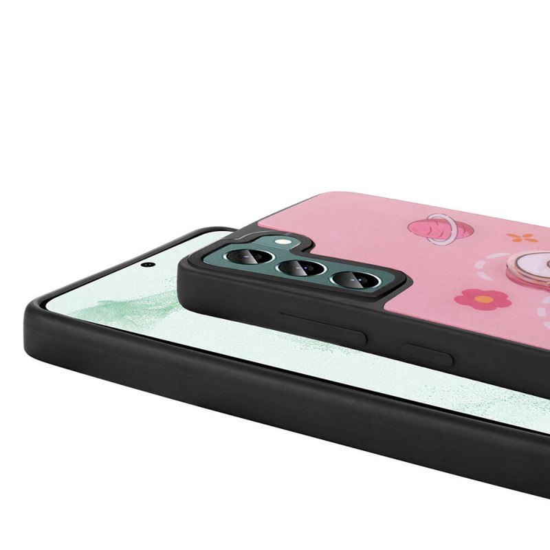 Bal-z Galaxy S21 FE Kılıf Parlayan Kabartmalı İkonik Figürlü  Amas Silikon Kapak