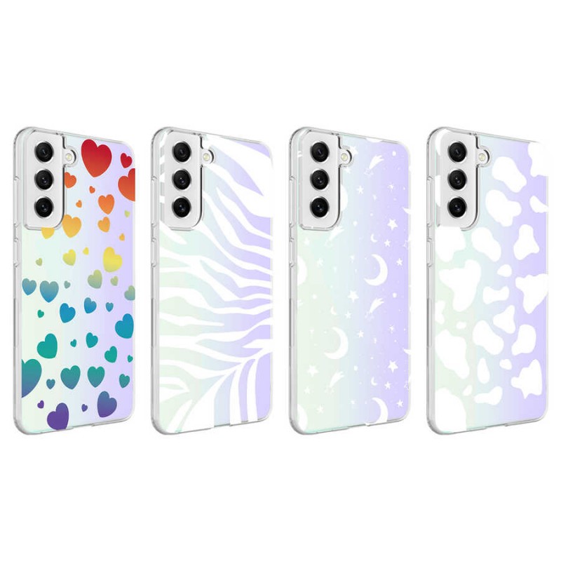 Bal-z Galaxy S21 FE Kılıf  M-Blue Desenli Kapak