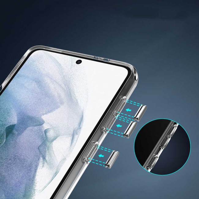 Galaxy S21 Ultra Kılıf Standlı Şeffaf Silikon Zore L-Stand Kapak Galaxy S21 Ultra Kılıf Standlı Şeffaf Silikon Zore L-Stand Kapak