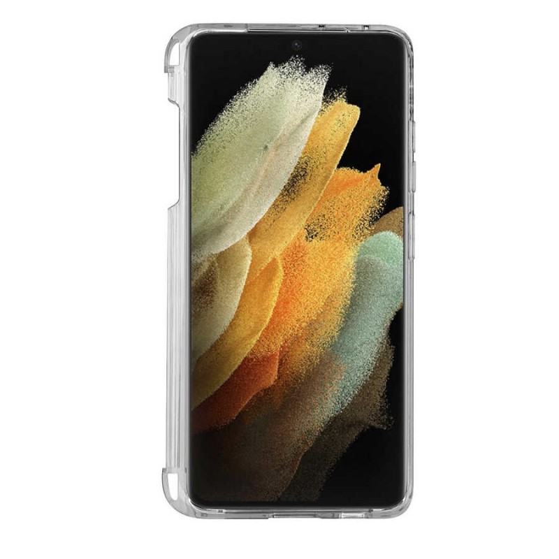 Bal-z Galaxy S21 Ultra Kılıf  Kalem Bölmeli Süper Silikon Kapak