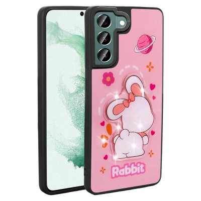 Bal-z Galaxy S22 Kılıf Parlayan Kabartmalı İkonik Figürlü  Amas Silikon Kapak