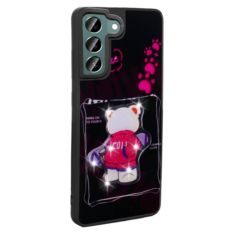 Bal-z Galaxy S22 Kılıf Parlayan Kabartmalı İkonik Figürlü  Amas Silikon Kapak