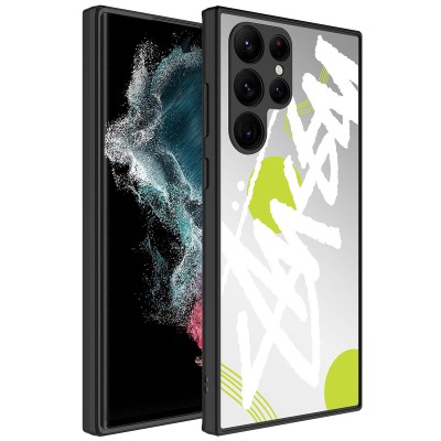 Bal-z Galaxy S22 Ultra Kılıf Aynalı Desenli Kamera Korumalı Parlak  Mirror Kapak