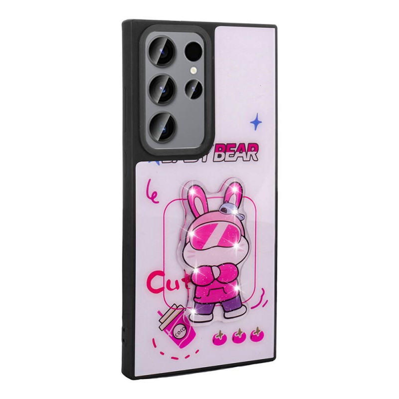 Bal-z Galaxy S22 Ultra Kılıf Parlayan Kabartmalı İkonik Figürlü  Amas Silikon Kapak