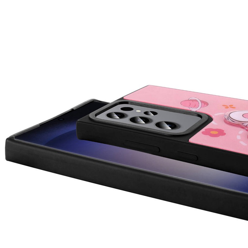 Bal-z Galaxy S22 Ultra Kılıf Parlayan Kabartmalı İkonik Figürlü  Amas Silikon Kapak