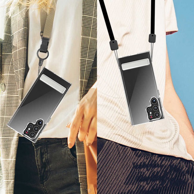 Galaxy S22 Ultra Kılıf Standlı Şeffaf Silikon Zore L-Stand Kapak Galaxy S22 Ultra Kılıf Standlı Şeffaf Silikon Zore L-Stand Kapak