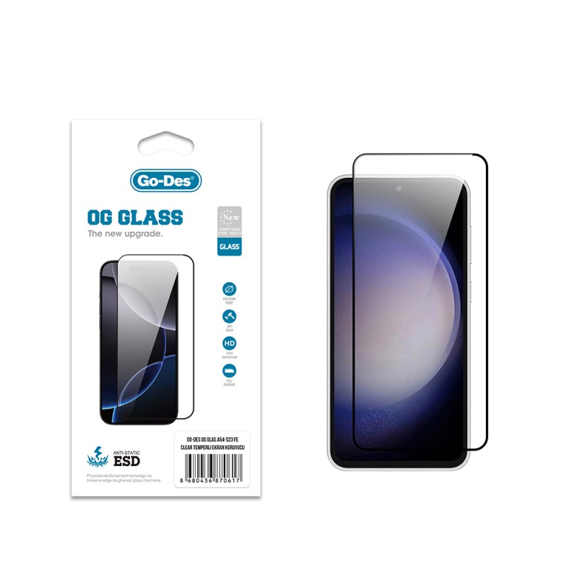 Bal-z Galaxy S23 FE Go Des OG Glass Antistatik Temperli Cam Ekran Koruyucu