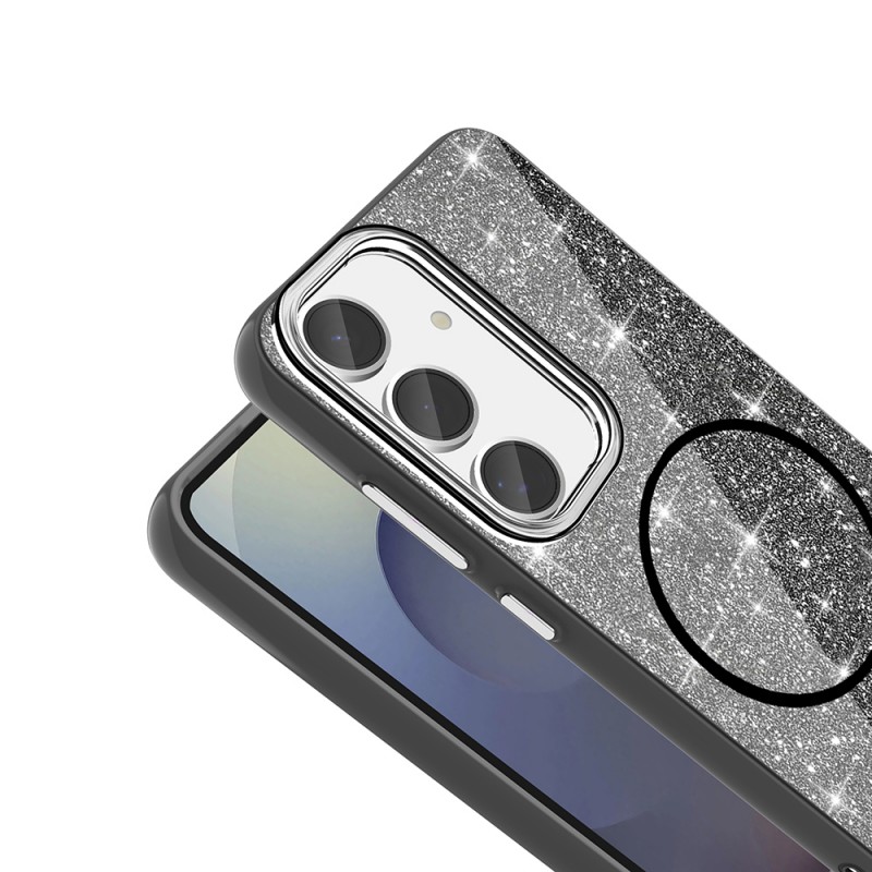 Bal-z Galaxy S23 FE Kılıf M-safe Şarj Özellikli Parlayan Simli Zore Okso Kapak