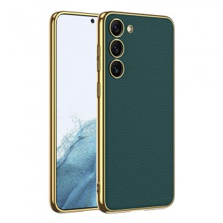 Galaxy S23 Kılıf Deri Görünümlü Kenarları Elektroplating Kaplama Zore Fizyon Kapak Galaxy S23 Kılıf Deri Görünümlü Kenarları Elektroplating Kaplama Zore Fizyon Kapak