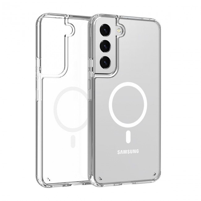 Galaxy S23 Kılıf Magsafe Şarj Özellikli Şeffaf Sert PC Zore Embos Kapak Galaxy S23 Kılıf Magsafe Şarj Özellikli Şeffaf Sert PC Zore Embos Kapak