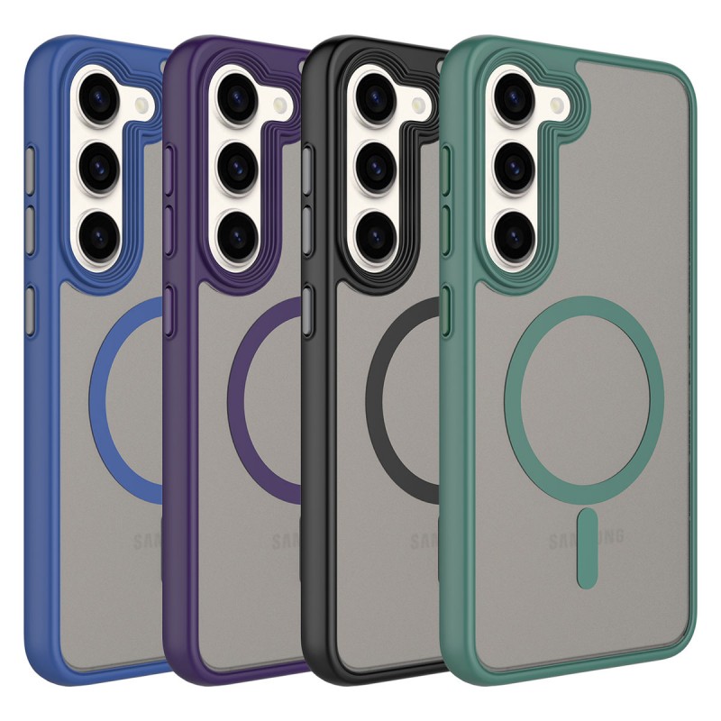 Bal-z Galaxy S23 Kılıf Mat Arka Yüzey Wireless Şarj Özellikli  Flet M-safe Kapak