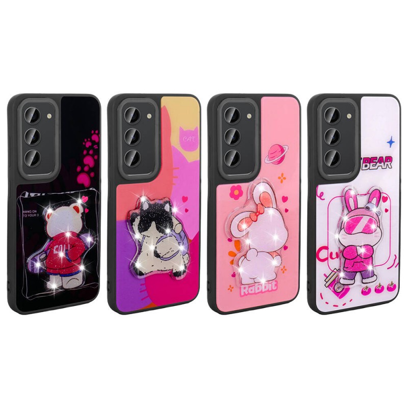 Bal-z Galaxy S23 Kılıf Parlayan Kabartmalı İkonik Figürlü  Amas Silikon Kapak