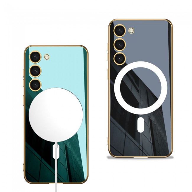 Galaxy S23 Kılıf Wireless Şarj Özellikli Kenarları Elektroplating Kaplama Aynalı Zore Kent Kapak Galaxy S23 Kılıf Wireless Şarj Özellikli Kenarları Elektroplating Kaplama Aynalı Zore Kent Kapak