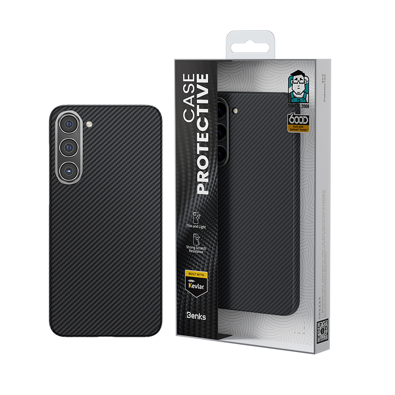 Bal-z Galaxy S23 Plus Kılıf Benks M-safe Şarj Özellikli Magnetik ArmorAir 600D Kevlar Fiber Kapak