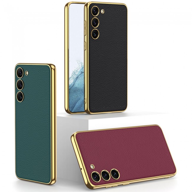 Galaxy S23 Plus Kılıf Deri Görünümlü Kenarları Elektroplating Kaplama Zore Fizyon Kapak Galaxy S23 Plus Kılıf Deri Görünümlü Kenarları Elektroplating Kaplama Zore Fizyon Kapak
