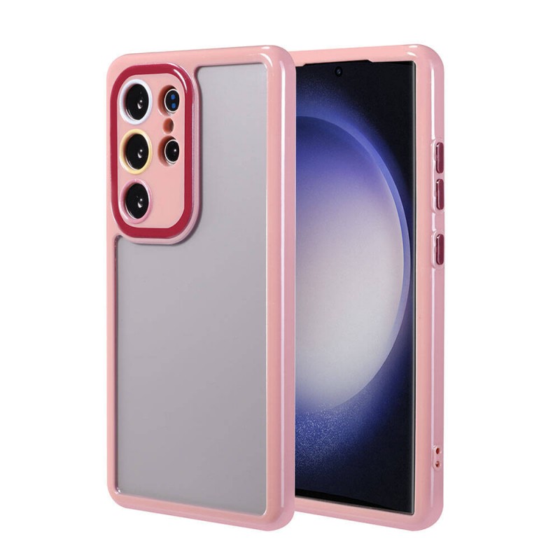 Bal-z Galaxy S23 Ultra Kılıf Kamera Korumalı Renkli Kenar ve Çerçeve Tasarımlı  Vitamin Kapak