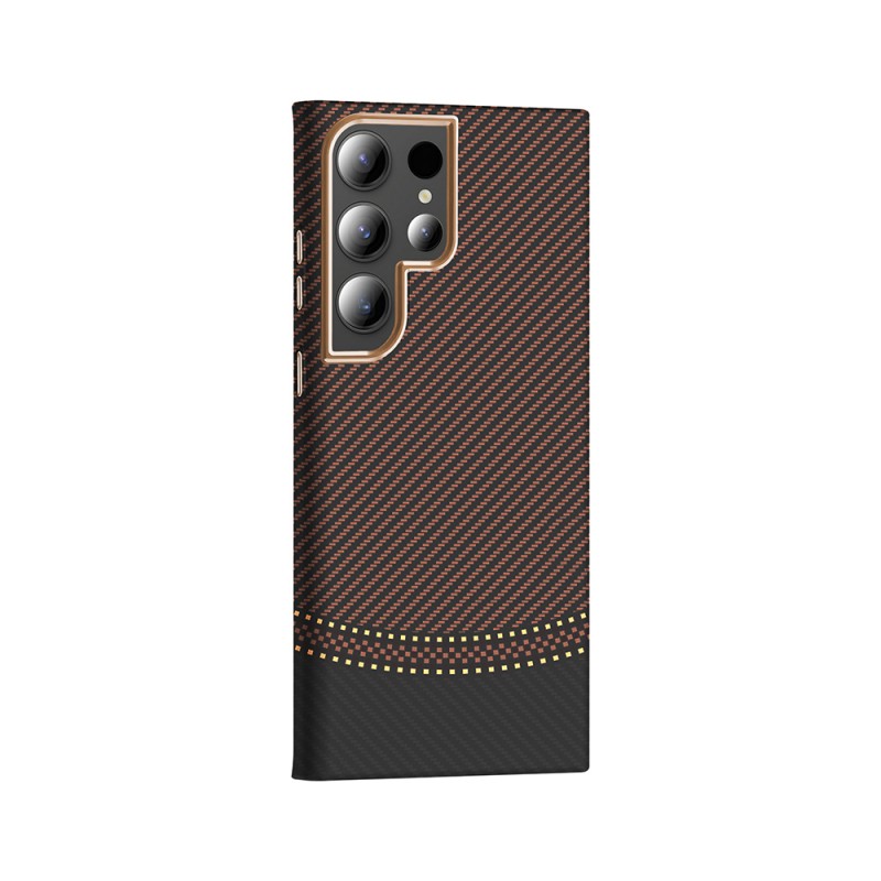Bal-z Galaxy S23 Ultra Kılıf M-safe Şarj Özellikli Karbon Fiber Görünümlü Zore Gros Kapak