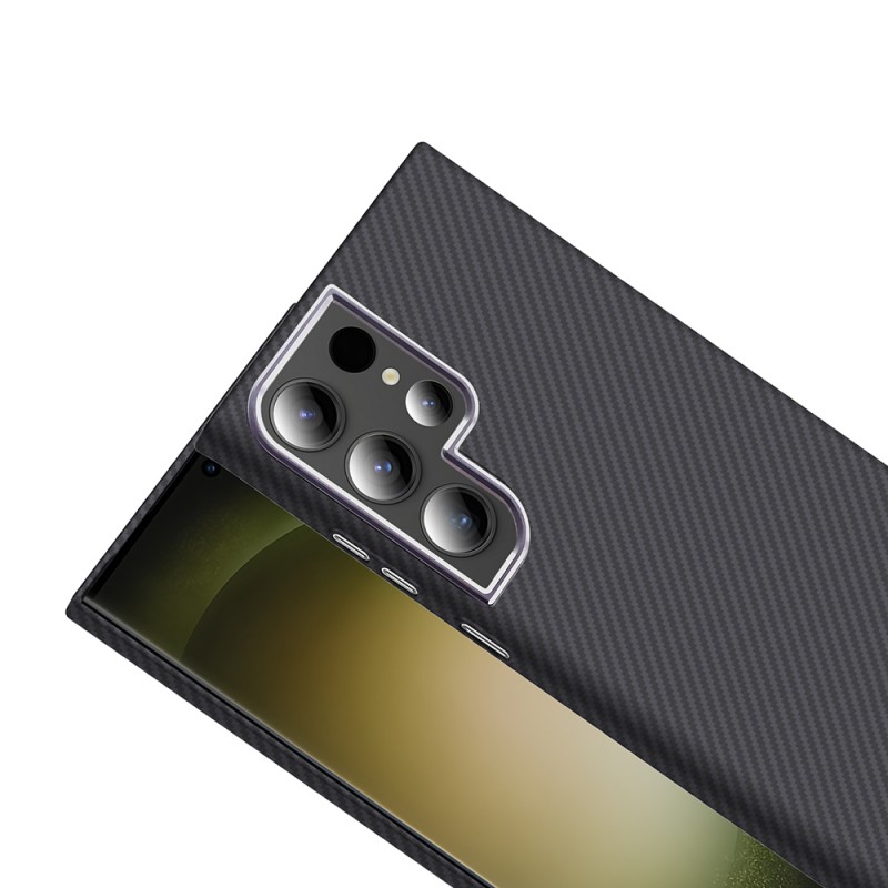 Bal-z Galaxy S23 Ultra Kılıf M-safe Şarj Özellikli Karbon Fiber Görünümlü Zore Gros Kapak