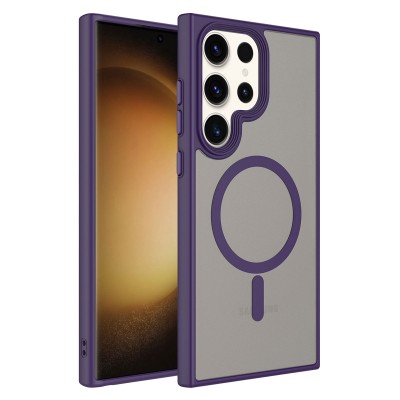 Bal-z Galaxy S23 Ultra Kılıf Mat Arka Yüzey Wireless Şarj Özellikli  Flet M-safe Kapak