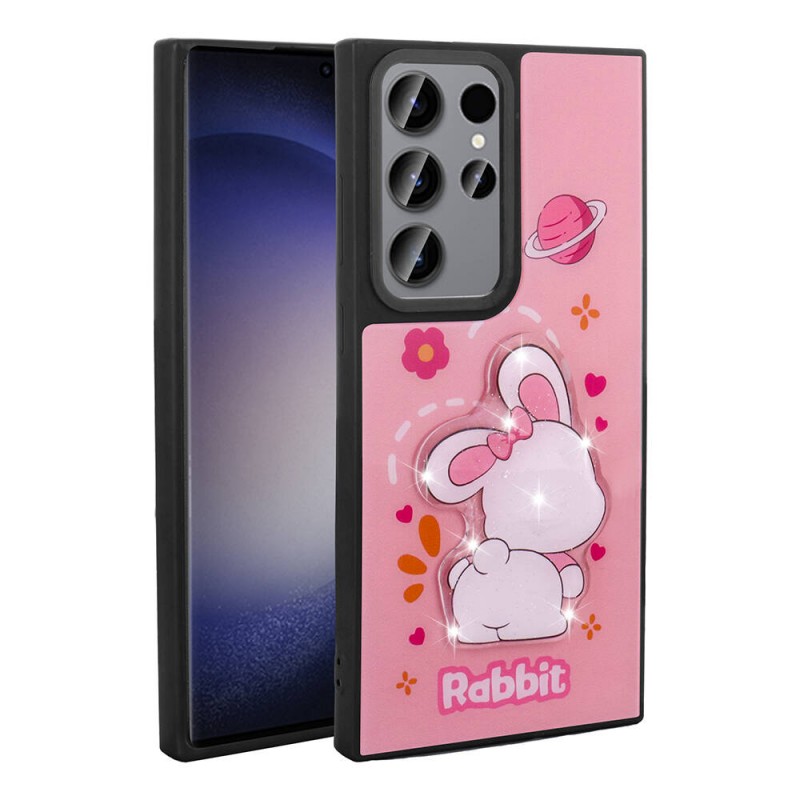 Bal-z Galaxy S23 Ultra Kılıf Parlayan Kabartmalı İkonik Figürlü  Amas Silikon Kapak