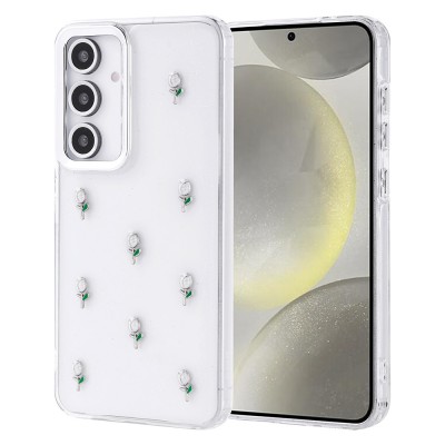 Bal-z Galaxy S24 FE Kılıf Airbag Tasarımlı Simli Şeffaf Zore Kutup Kapak