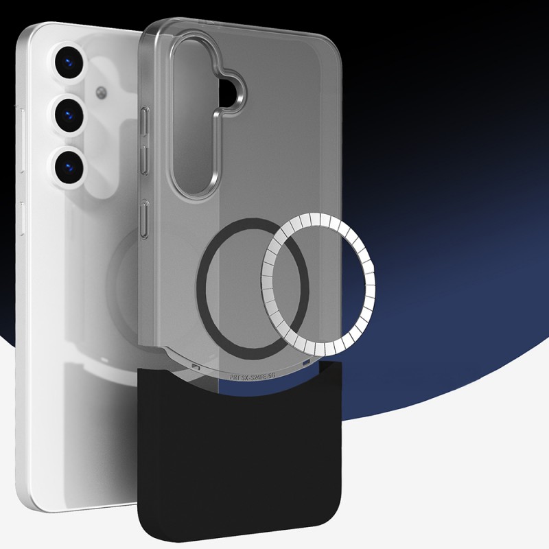 Bal-z Galaxy S24 FE Kılıf M-Safe Şarj Özellikli Mıknatıslı Zore Duble Kapak