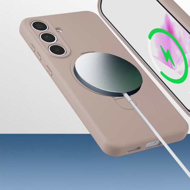 Galaxy S24 FE Kılıf M-safe Şarj Özellikli Standlı Zore Samara Kapak Galaxy S24 FE Kılıf M-safe Şarj Özellikli Standlı Zore Samara Kapak