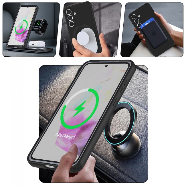 Galaxy S24 FE Kılıf M-safe Şarj Özellikli Standlı Zore Samara Kapak Galaxy S24 FE Kılıf M-safe Şarj Özellikli Standlı Zore Samara Kapak
