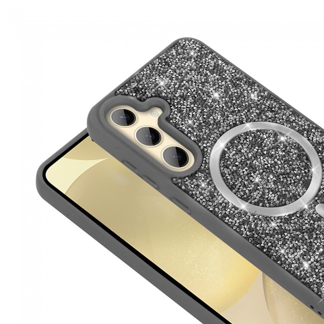 Galaxy S24 FE Kılıf Pırlanta Tasarımlı M-safe Şarj Özellikli Zore Mozaik Silikon Kapak Galaxy S24 FE Kılıf Pırlanta Tasarımlı M-safe Şarj Özellikli Zore Mozaik Silikon Kapak