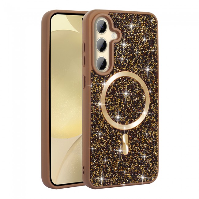 Galaxy S24 FE Kılıf Pırlanta Tasarımlı M-safe Şarj Özellikli Zore Mozaik Silikon Kapak Galaxy S24 FE Kılıf Pırlanta Tasarımlı M-safe Şarj Özellikli Zore Mozaik Silikon Kapak