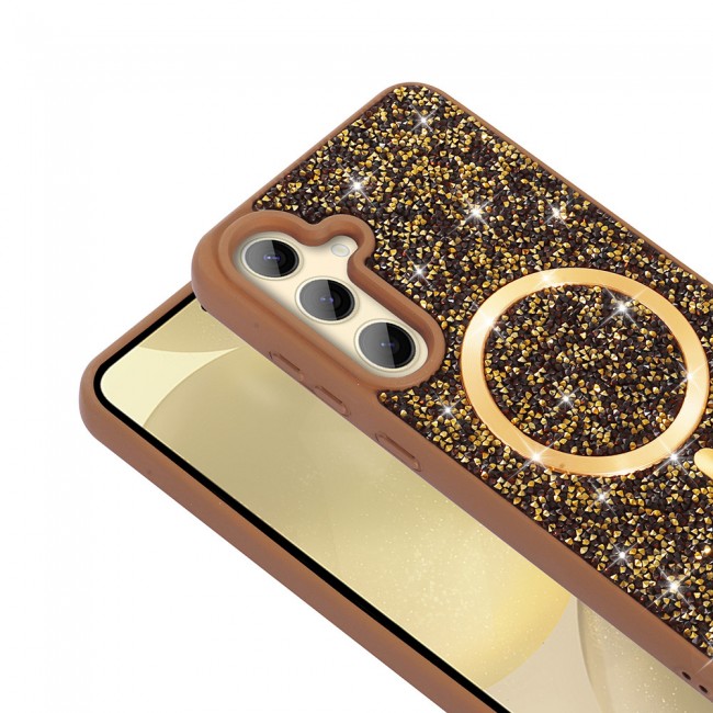 Galaxy S24 FE Kılıf Pırlanta Tasarımlı M-safe Şarj Özellikli Zore Mozaik Silikon Kapak Galaxy S24 FE Kılıf Pırlanta Tasarımlı M-safe Şarj Özellikli Zore Mozaik Silikon Kapak