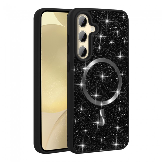 Galaxy S24 FE Kılıf Pırlanta Tasarımlı M-safe Şarj Özellikli Zore Mozaik Silikon Kapak Galaxy S24 FE Kılıf Pırlanta Tasarımlı M-safe Şarj Özellikli Zore Mozaik Silikon Kapak