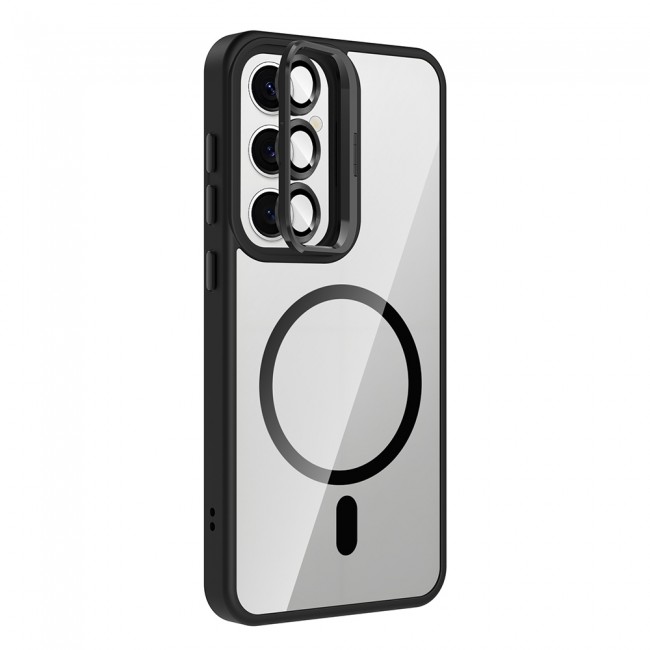 Galaxy S24 FE Kılıf Standlı ve Kamera Lens Hediyeli M-Safe Şarj Özellikli Zore Etro Kapak Galaxy S24 FE Kılıf Standlı ve Kamera Lens Hediyeli M-Safe Şarj Özellikli Zore Etro Kapak