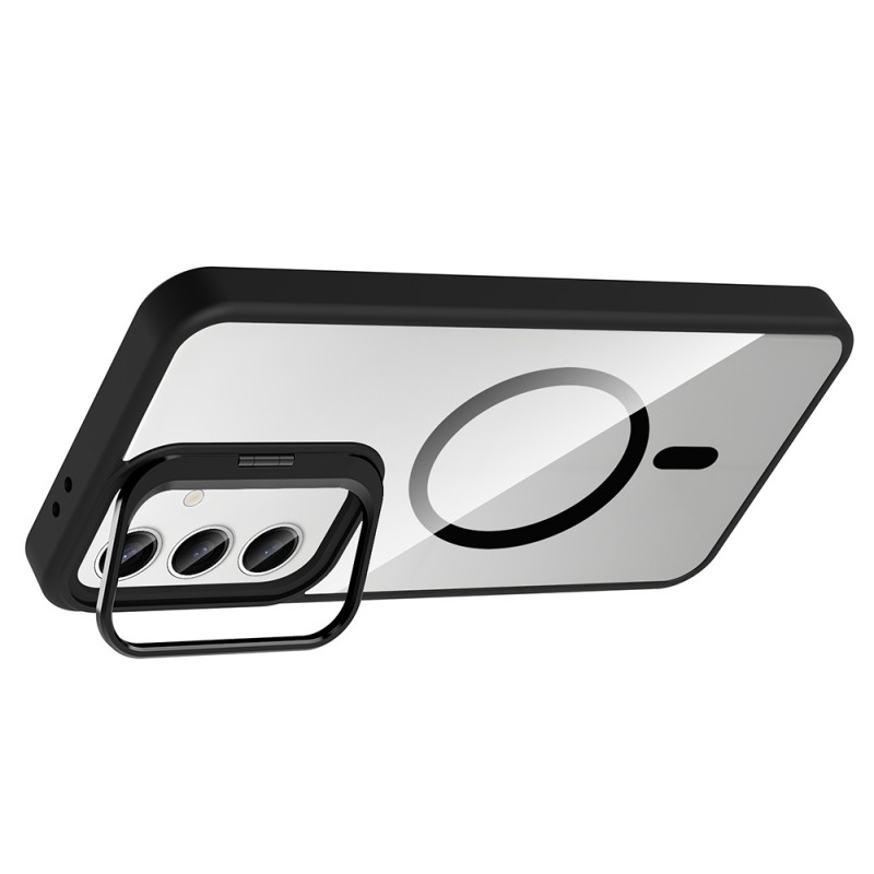 Bal-z Galaxy S24 FE Kılıf Standlı ve Kamera Lens Hediyeli M-Safe Şarj Özellikli Zore Etro Kapak