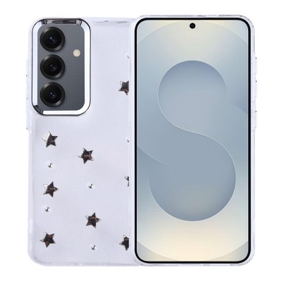 Bal-z Galaxy S24 Kılıf Airbag Tasarımlı Simli Şeffaf Zore Kutup Kapak