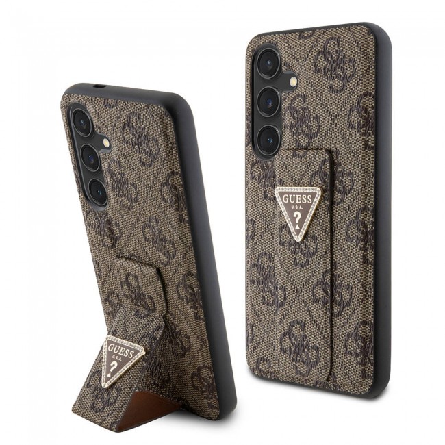 Galaxy S24 Kılıf Guess Orjinal Lisanslı 4G Desenli Üçgen Logolu Standlı Deri Kapak Galaxy S24 Kılıf Guess Orjinal Lisanslı 4G Desenli Üçgen Logolu Standlı Deri Kapak