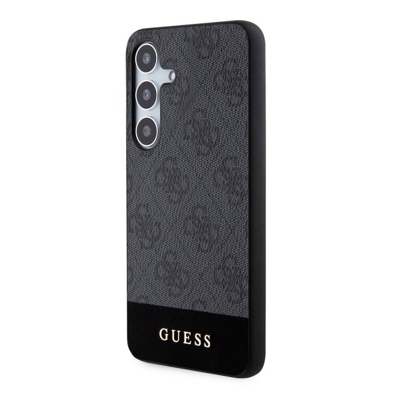Bal-z Galaxy S24 Kılıf Guess Orjinal Lisanslı PU Deri Şerit Logo Dizaynlı Kapak