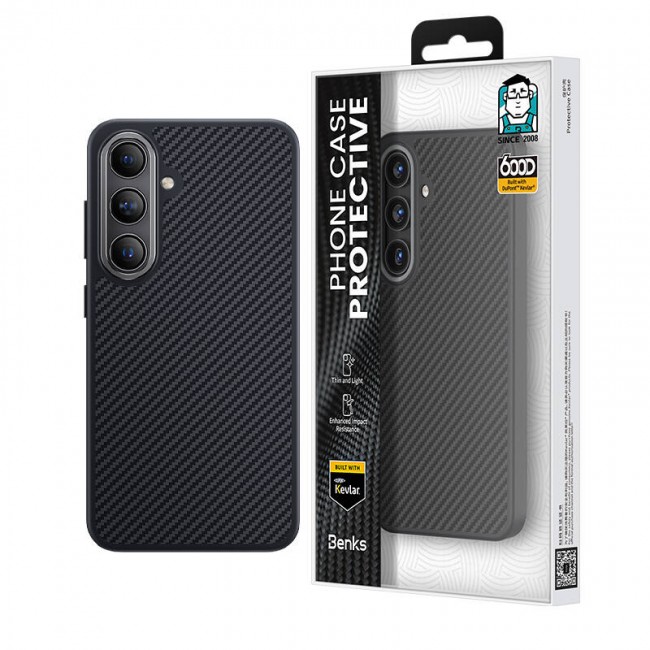 Galaxy S24 Kılıf Karbon Fiber Magsafe Şarj Özellikli Benks Hybrid ArmorPro 600D Kevlar Kapak Galaxy S24 Kılıf Karbon Fiber Magsafe Şarj Özellikli Benks Hybrid ArmorPro 600D Kevlar Kapak