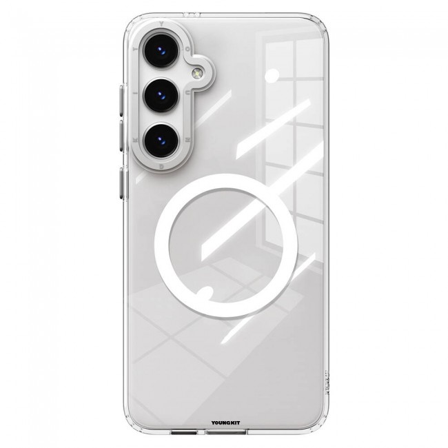Galaxy S24 Kılıf Magsafe Şarj Özellikli Sararmaya Karşı Dayanıklı Youngkit Clear Crystal Serisi Kapak Galaxy S24 Kılıf Magsafe Şarj Özellikli Sararmaya Karşı Dayanıklı Youngkit Clear Crystal Serisi Kapak