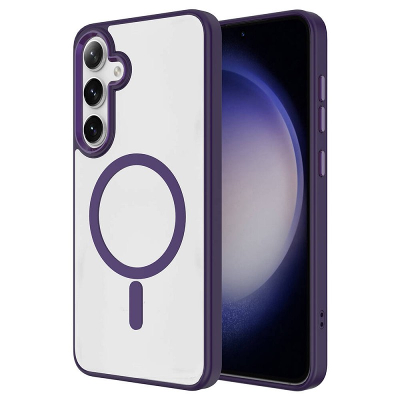 Bal-z Galaxy S24 Kılıf M-safe Şarj Özellikli  Krom M-safe Silikon Kapak