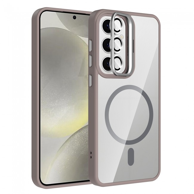 Galaxy S24 Kılıf Standlı ve Kamera Lens Hediyeli M-Safe Şarj Özellikli Zore Etro Kapak Galaxy S24 Kılıf Standlı ve Kamera Lens Hediyeli M-Safe Şarj Özellikli Zore Etro Kapak