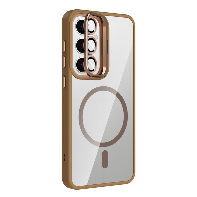 Bal-z Galaxy S24 Kılıf Standlı ve Kamera Lens Hediyeli M-Safe Şarj Özellikli Zore Etro Kapak