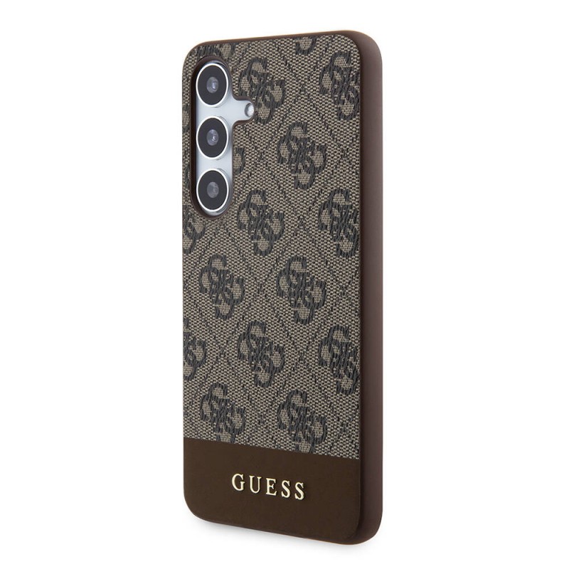 Bal-z Galaxy S24 Plus Kılıf Guess Orjinal Lisanslı PU Deri Şerit Logo Dizaynlı Kapak