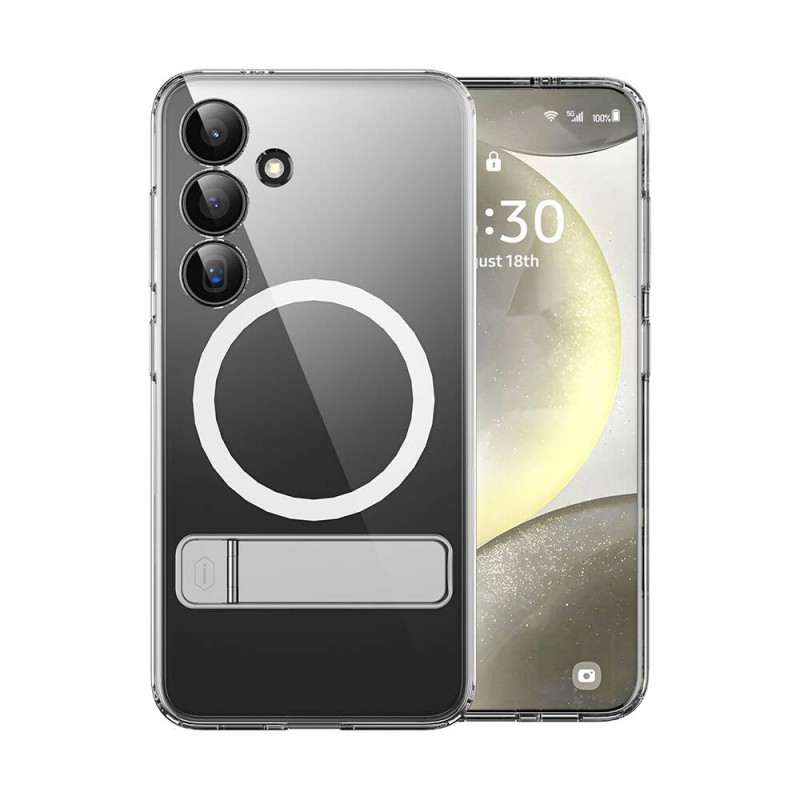 Bal-z Galaxy S24 Plus Kılıf M-safe Şarj Özellikli Kamera Korumalı Standlı Wiwu KCC-025 Aurora Serisi Kapak