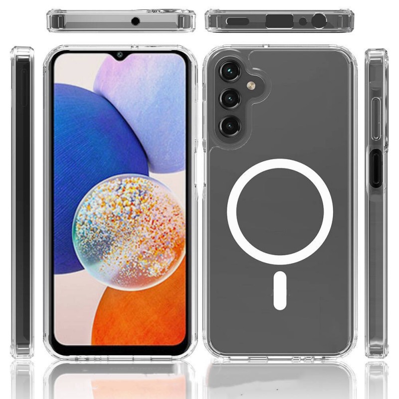 Bal-z Galaxy S24 Plus Kılıf M-safe Şarj Özellikli Şeffaf Sert PC  Embos Kapak