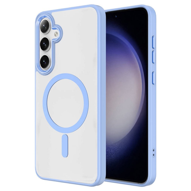 Bal-z Galaxy S24 Plus Kılıf M-safe Şarj Özellikli  Krom M-safe Silikon Kapak