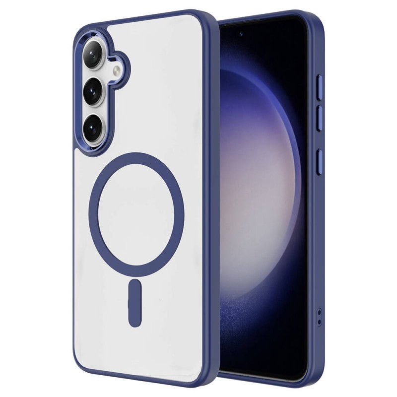 Bal-z Galaxy S24 Plus Kılıf M-safe Şarj Özellikli  Krom M-safe Silikon Kapak